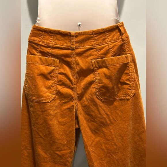Maeve Anthropologie The Colette Corduroy Crop Wide Leg pants Size 32 Caramel - Picture 15 of 16